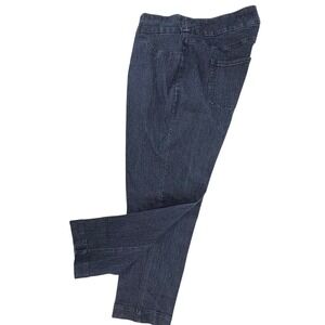 Slim-sation by Multiples Womens 16W Dark Wash Pull On Straight Leg Denim Pants